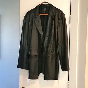 IN.C. International Concepts - Leather Coat BLACK sz 22